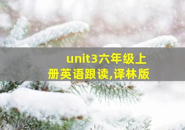 unit3六年级上册英语跟读,译林版