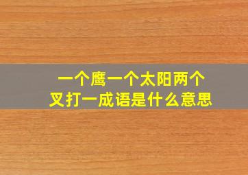 一个鹰一个太阳两个叉打一成语是什么意思