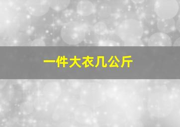 一件大衣几公斤