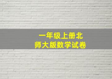 一年级上册北师大版数学试卷