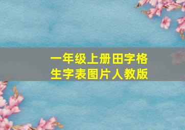 一年级上册田字格生字表图片人教版