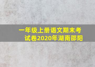 一年级上册语文期末考试卷2020年湖南邵阳