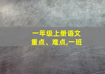 一年级上册语文重点、难点,一班