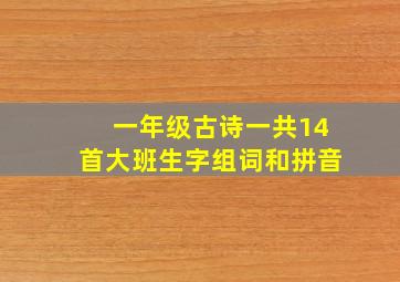 一年级古诗一共14首大班生字组词和拼音