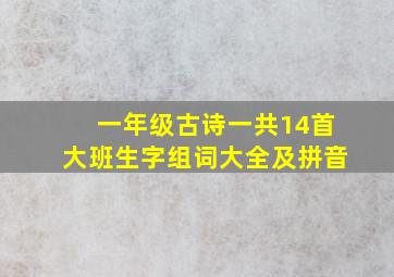 一年级古诗一共14首大班生字组词大全及拼音