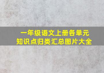 一年级语文上册各单元知识点归类汇总图片大全