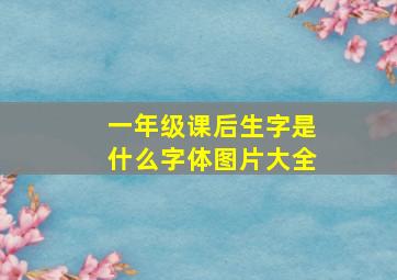 一年级课后生字是什么字体图片大全