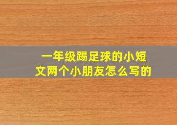 一年级踢足球的小短文两个小朋友怎么写的