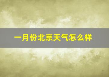 一月份北京天气怎么样