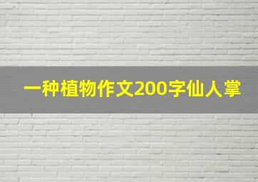 一种植物作文200字仙人掌