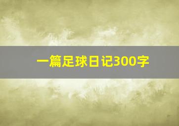 一篇足球日记300字