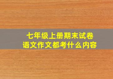 七年级上册期末试卷语文作文都考什么内容