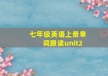 七年级英语上册单词跟读unit2