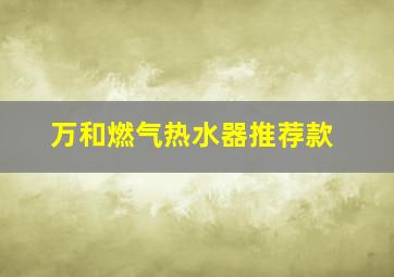 万和燃气热水器推荐款