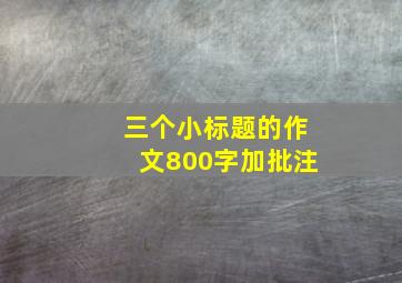 三个小标题的作文800字加批注