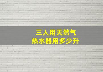 三人用天然气热水器用多少升