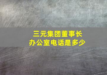 三元集团董事长办公室电话是多少