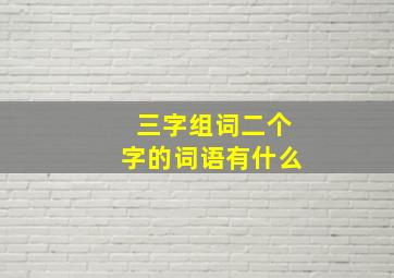 三字组词二个字的词语有什么