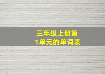 三年级上册第1单元的单词表