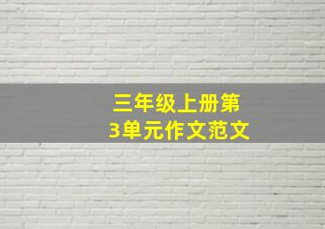 三年级上册第3单元作文范文