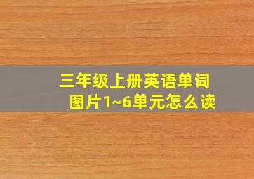 三年级上册英语单词图片1~6单元怎么读