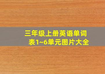 三年级上册英语单词表1~6单元图片大全