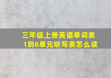 三年级上册英语单词表1到6单元听写表怎么读