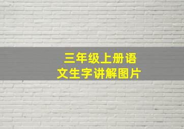 三年级上册语文生字讲解图片