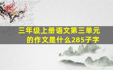 三年级上册语文第三单元的作文是什么285子字