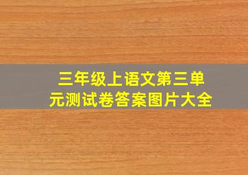 三年级上语文第三单元测试卷答案图片大全