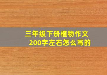 三年级下册植物作文200字左右怎么写的