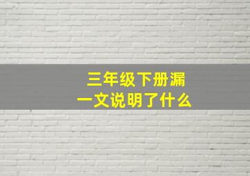 三年级下册漏一文说明了什么