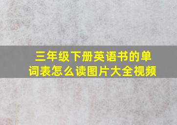 三年级下册英语书的单词表怎么读图片大全视频