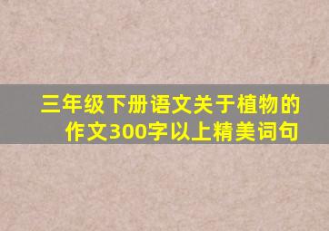 三年级下册语文关于植物的作文300字以上精美词句