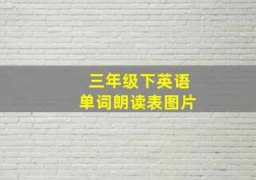 三年级下英语单词朗读表图片