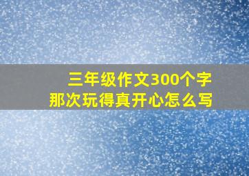 三年级作文300个字那次玩得真开心怎么写