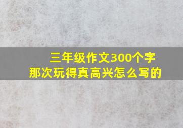 三年级作文300个字那次玩得真高兴怎么写的