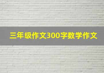 三年级作文300字数学作文