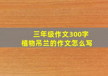 三年级作文300字植物吊兰的作文怎么写