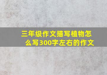 三年级作文描写植物怎么写300字左右的作文