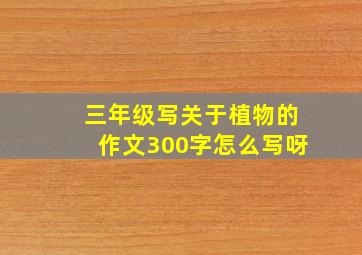 三年级写关于植物的作文300字怎么写呀