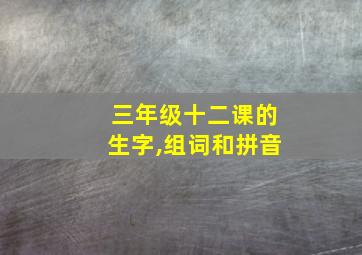 三年级十二课的生字,组词和拼音