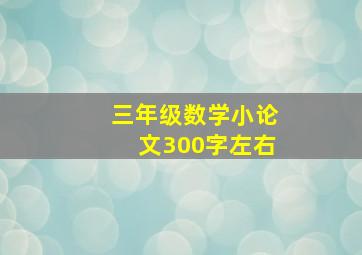 三年级数学小论文300字左右