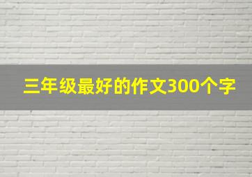 三年级最好的作文300个字