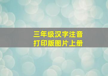 三年级汉字注音打印版图片上册