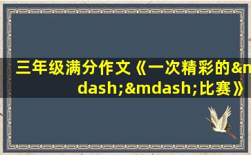 三年级满分作文《一次精彩的——比赛》