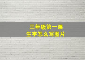 三年级第一课生字怎么写图片