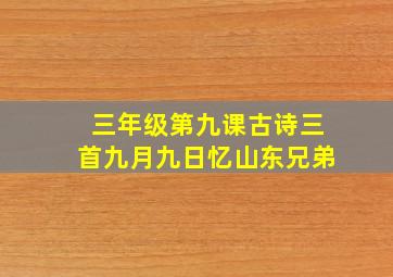 三年级第九课古诗三首九月九日忆山东兄弟