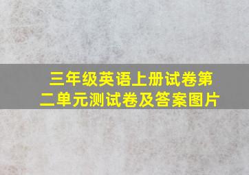 三年级英语上册试卷第二单元测试卷及答案图片