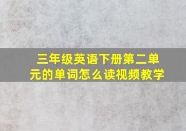 三年级英语下册第二单元的单词怎么读视频教学